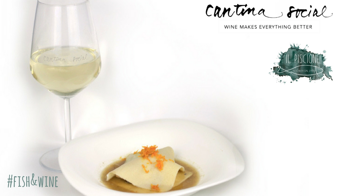 Piscione Fish&Wine 1 BLOG filetto di sgombro in raviolo aperto con dashi